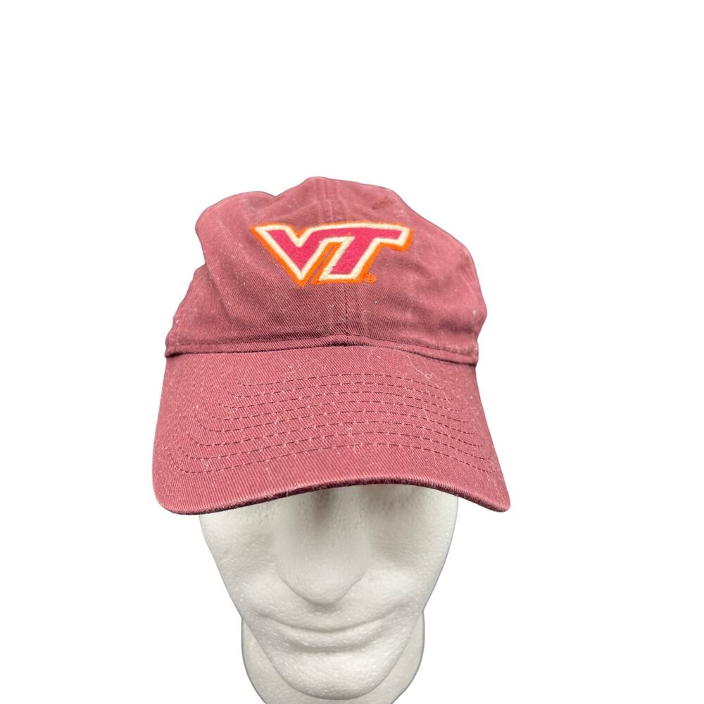 Virginia Tech Hokies Hat Mens One Size Maroon Red Dad Baseball Cap Strapback